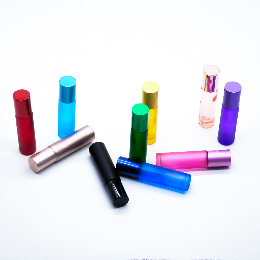 Boite de 10 Bouteilles avec applicateur à bille - 10 couleurs différentes-  10 ml