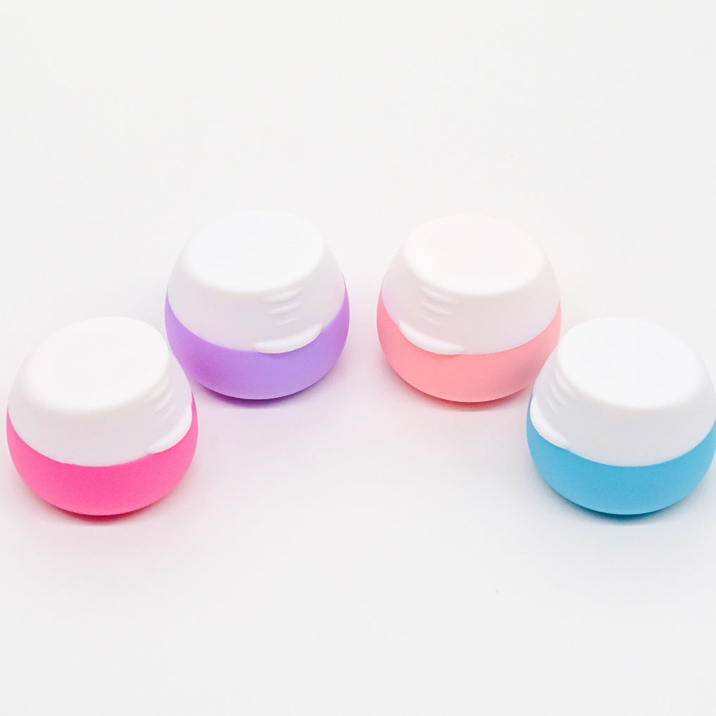 Contenants Cosmétiques en Silicone pastel avec bouchon blanc – lot de 4