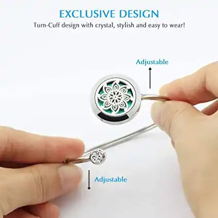 Essential oil diffuser bracelet in 316L stainless steel