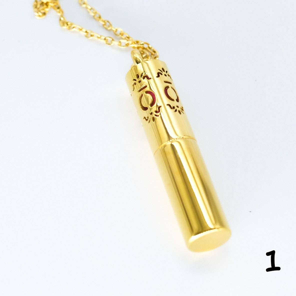Collier d'aromathérapie cylindrique avec conteneur en acier inoxydable