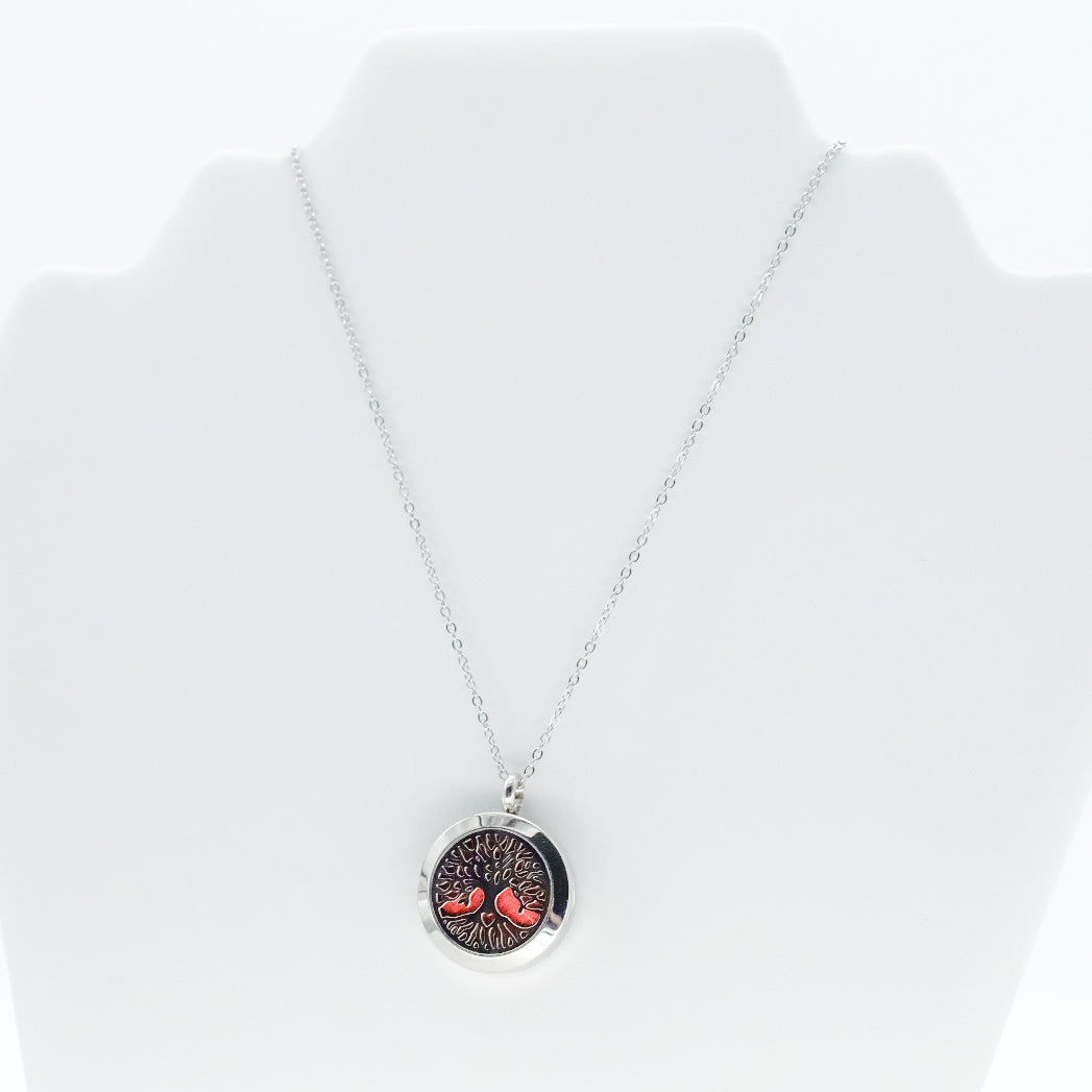 Collier d'aromathérapie rond en acier inoxydable
