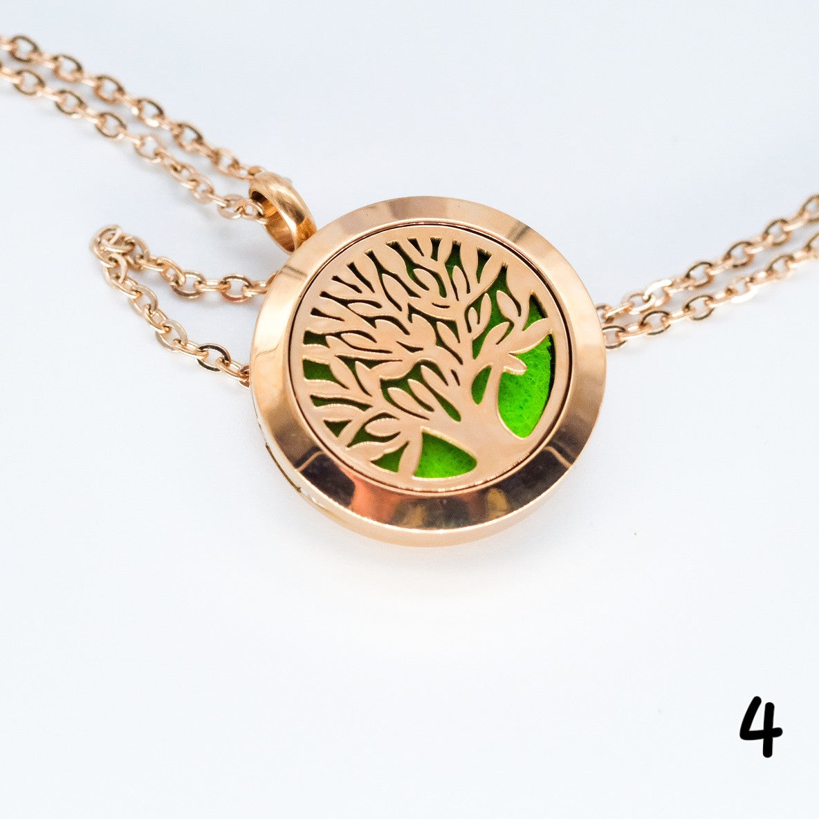Collier d'aromathérapie rond en acier inoxydable