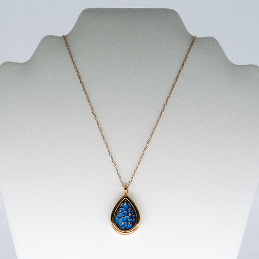 Collier d'aromathérapie goutte d'eau avec acier inoxydable