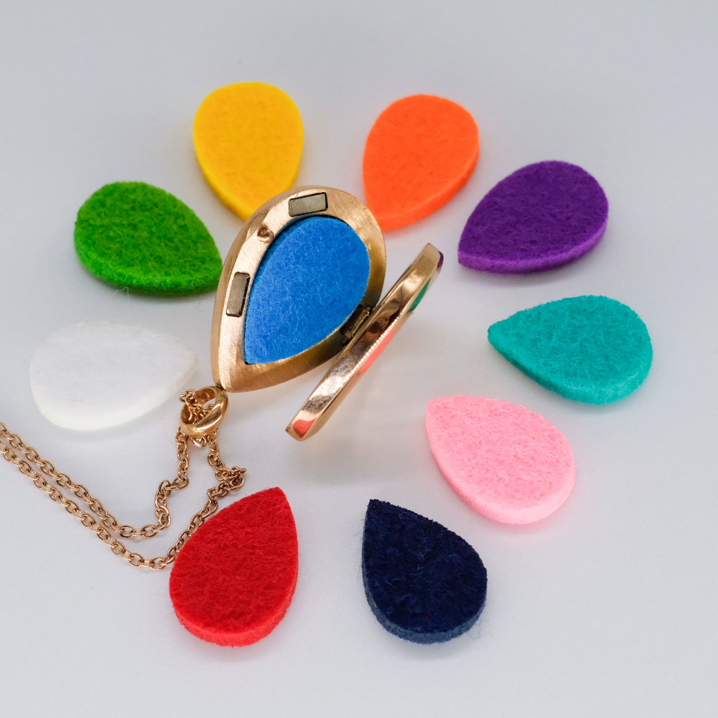 Collier d'aromathérapie goutte d'eau avec acier inoxydable