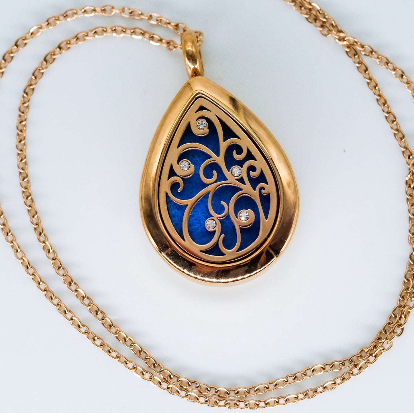 Collier d'aromathérapie goutte d'eau avec acier inoxydable