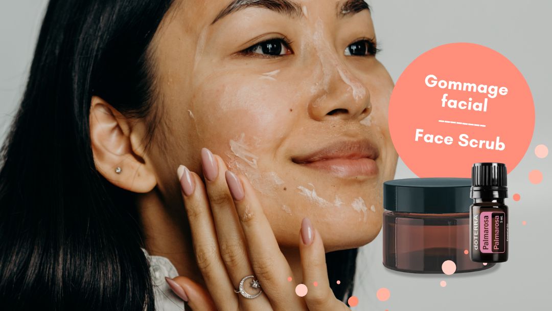 Gommage pour le Visage à l'Huile Essentielle de Palmarosa et d'Amande Douce : Douceur et éclat en un seul pot