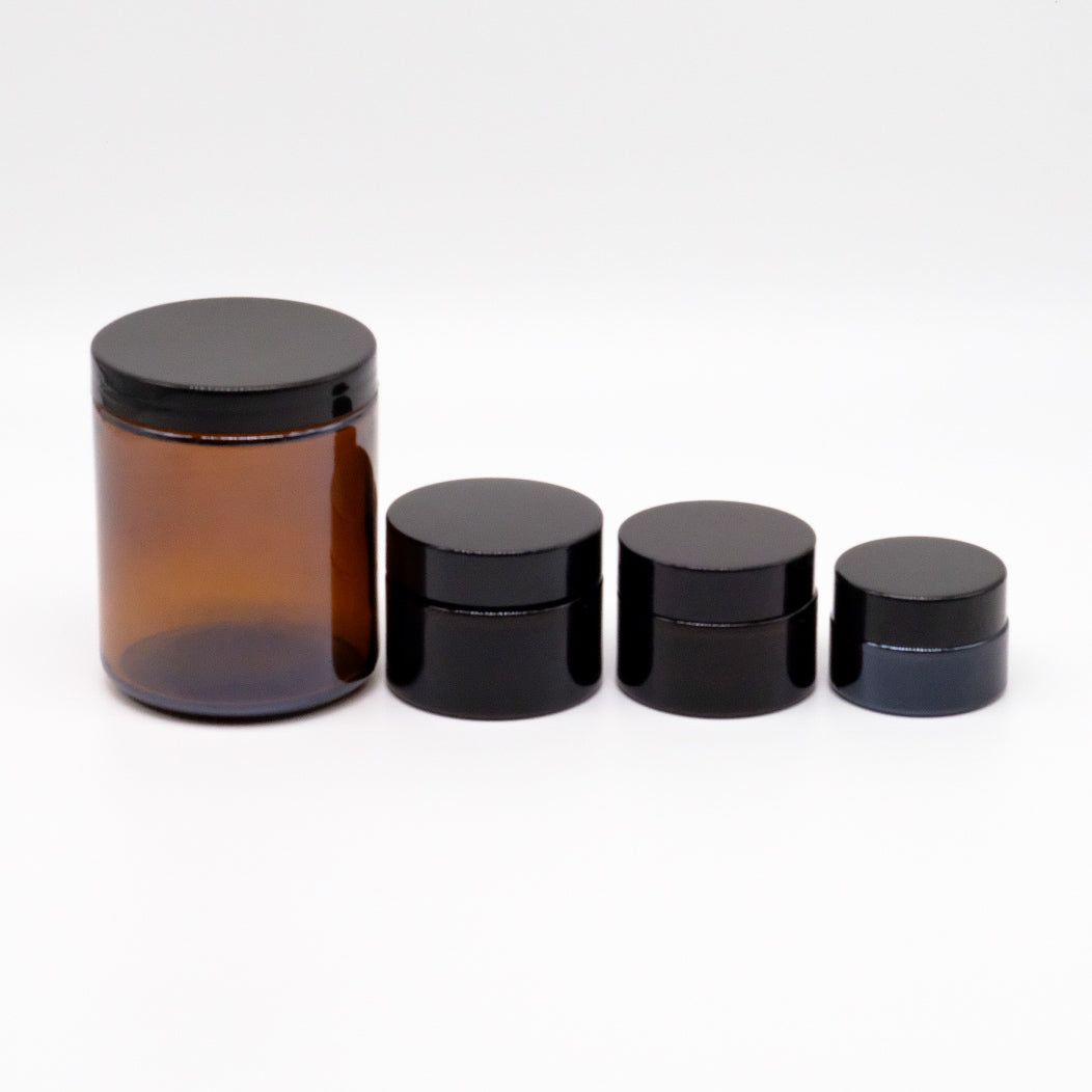 Amber Glass Cosmetic Container