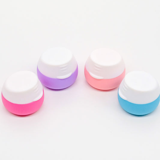 Contenants Cosmétiques en Silicone pastel avec bouchon blanc – lot de 4
