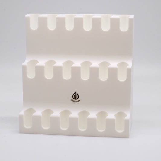 Présentoir en escalier 3D pour 18 rouleaux à bille de 10 ml – Blanc