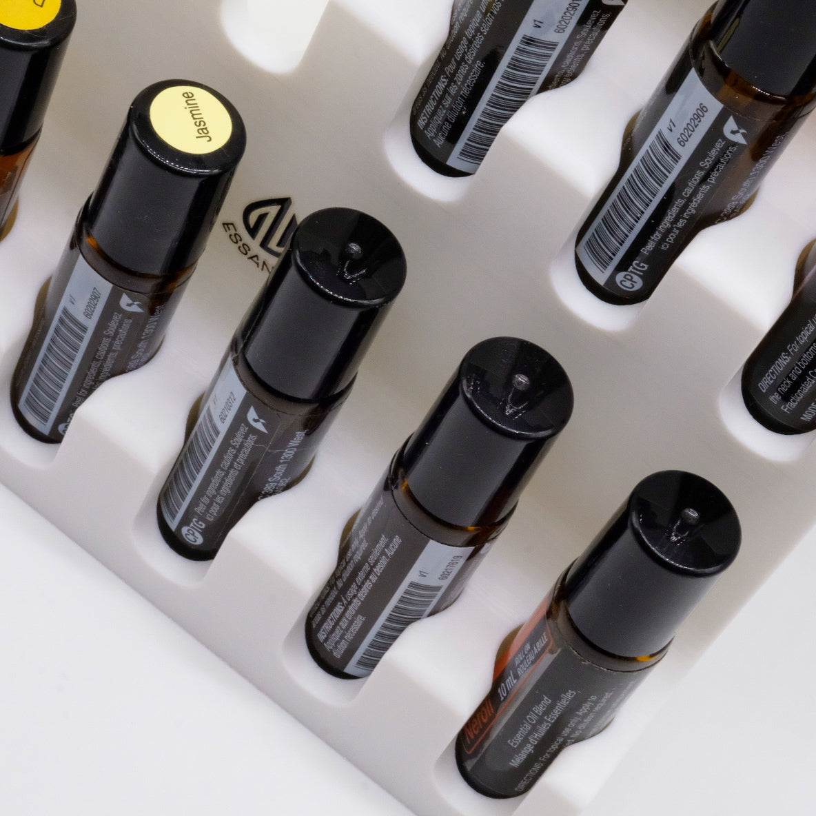 Présentoir en escalier 3D pour 18 rouleaux à bille de 10 ml – Blanc