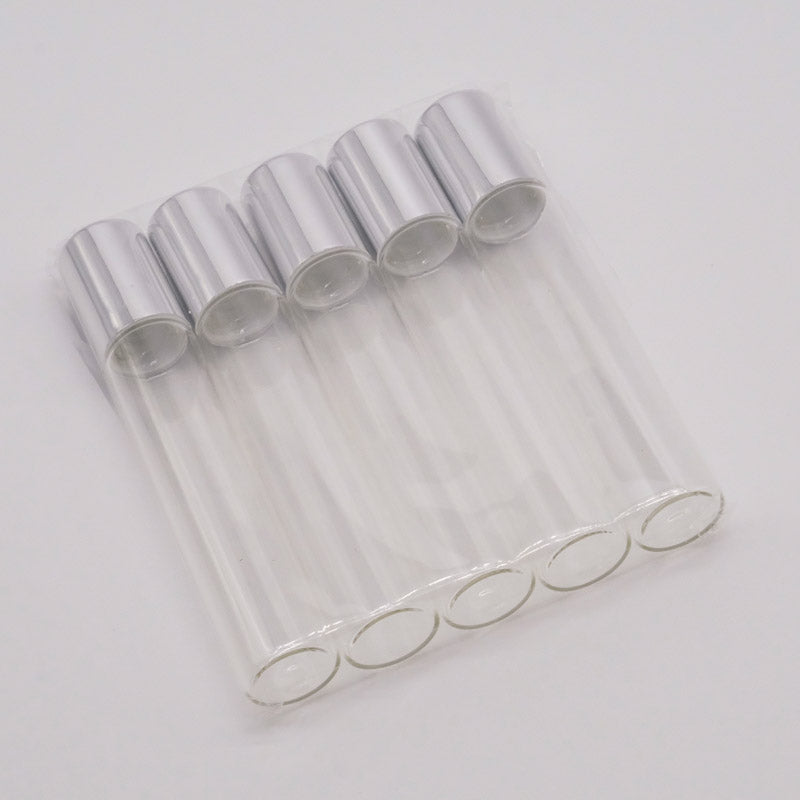 Rouleaux à bille en verre transparent 10 ml, paquet de 5