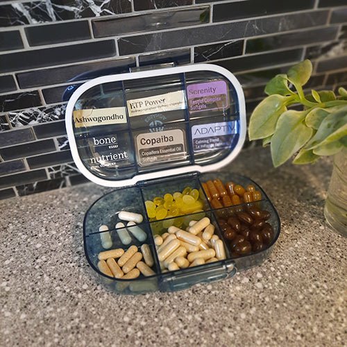 Vitamin box with 6 compartments