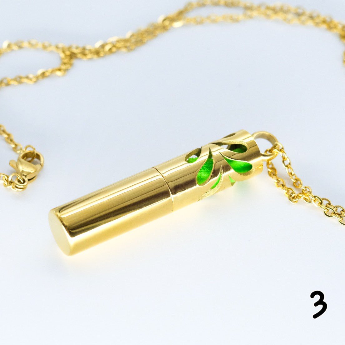 Cylindrical Aromatherapy Necklace with Stainless Steel Container 