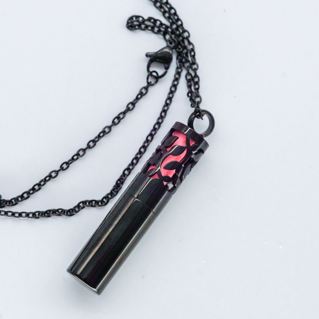 Cylindrical Aromatherapy Necklace with Stainless Steel Container 