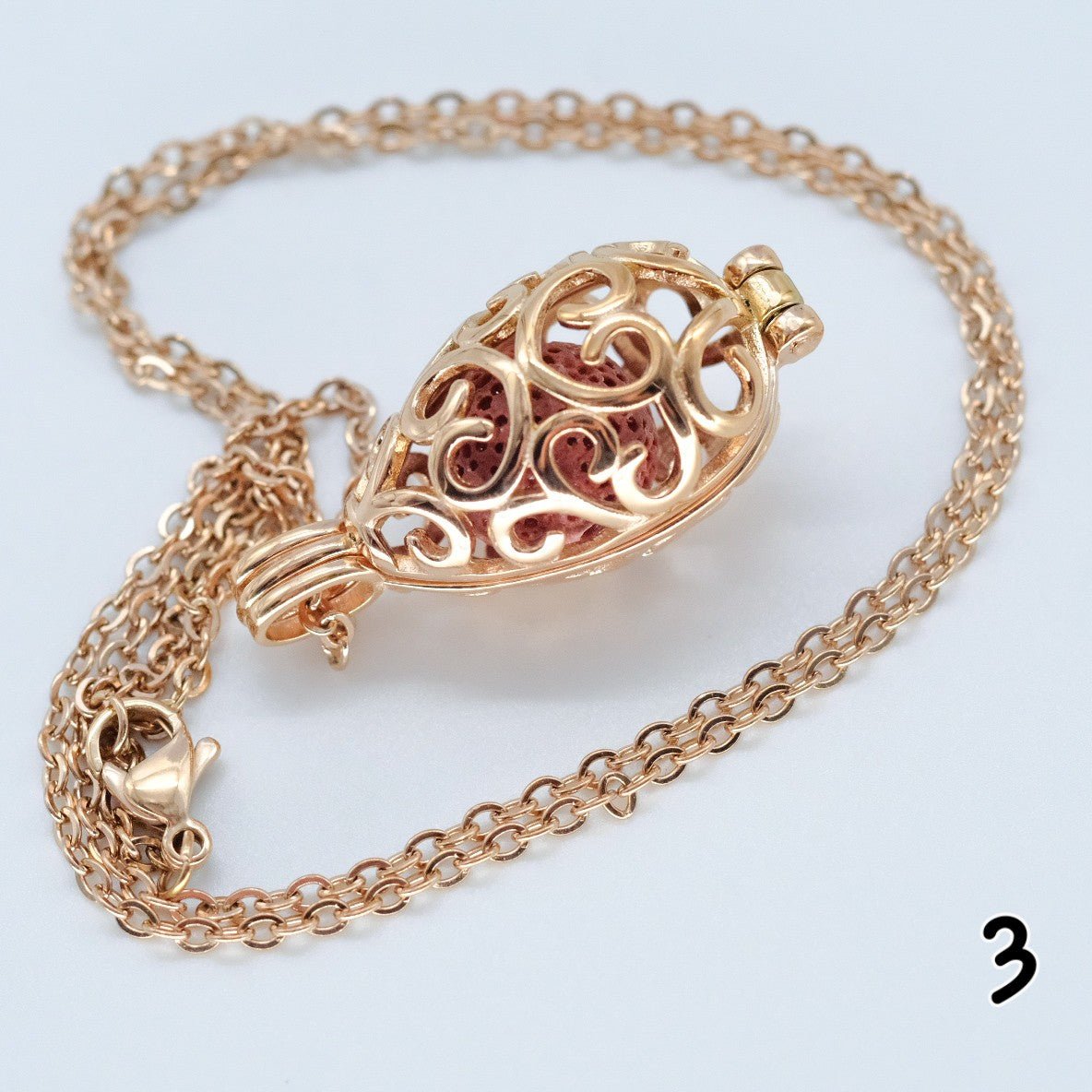 Collier d'aromathérapie goutte d'eau en acier inoxydable et pierre de lave