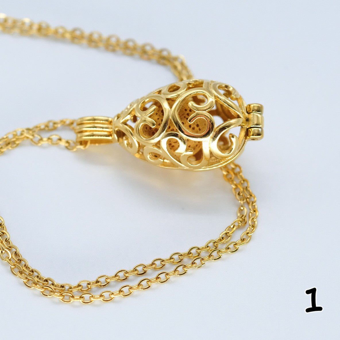 Collier d'aromathérapie goutte d'eau en acier inoxydable et pierre de lave