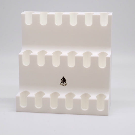Présentoir en escalier 3D pour 18 rouleaux à bille de 10 ml – Blanc