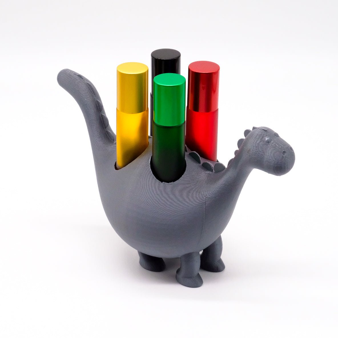 Présentoir en forme de dinosaure coloré