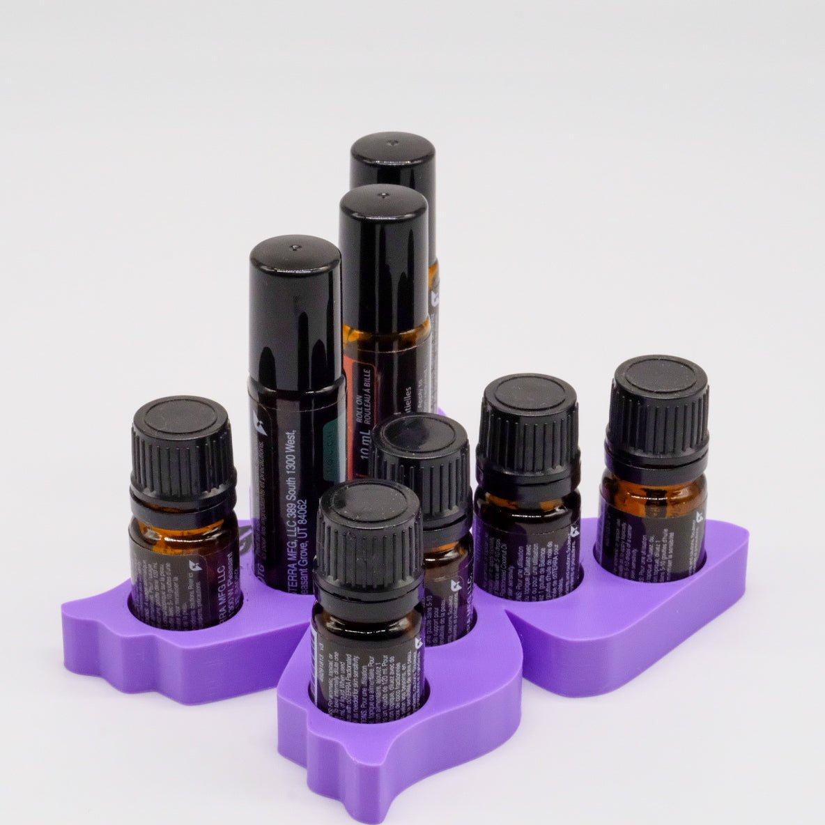 Présentoir papillon 3D rose et mauve – 8 huiles de 5 ml ou rouleau à bille 10 ml