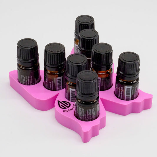 Présentoir papillon 3D rose et mauve – 8 huiles de 5 ml ou rouleau à bille 10 ml