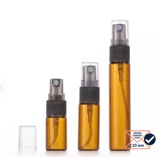 Amber Glass Bottles with Spray Cap – PACK OF 5