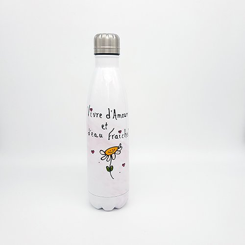 water bottles vivre d'amour et d'eau fraiche